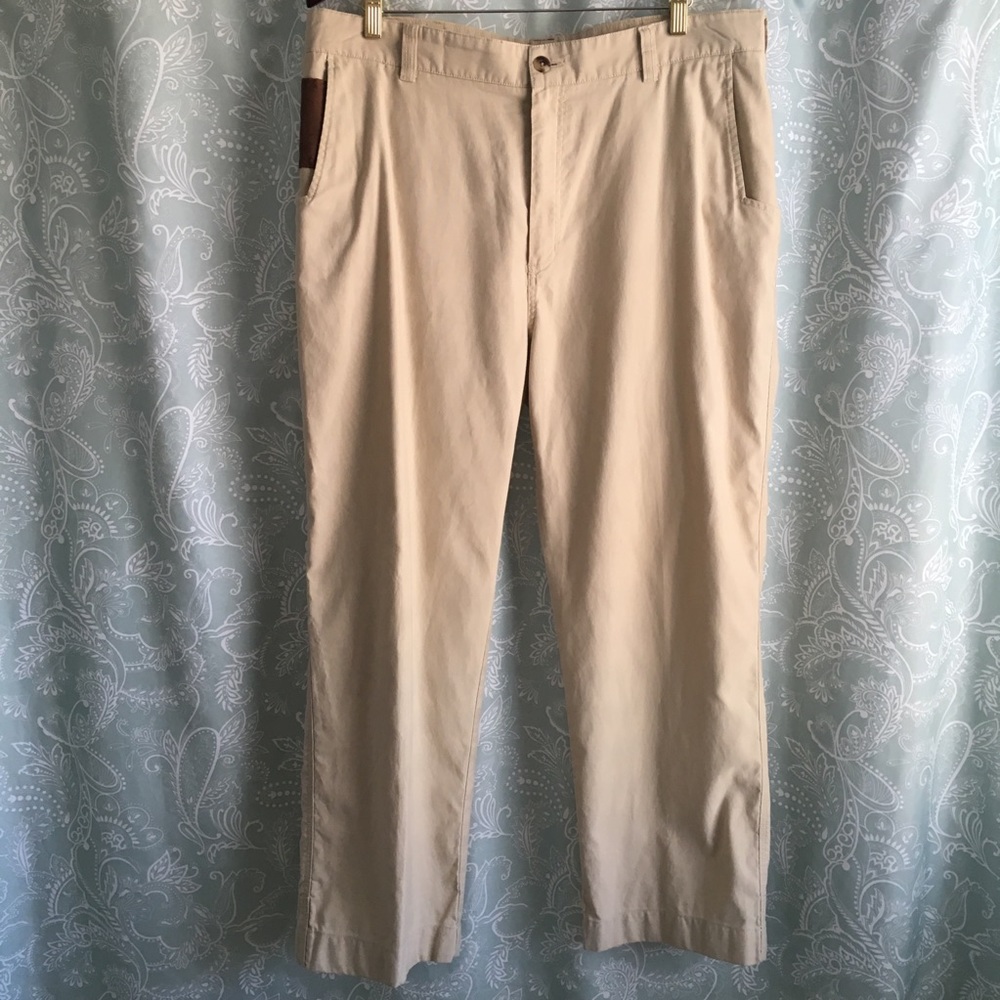 Three Forks Ranch Khaki Pants Brown Suede 38 x 30